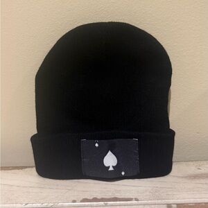 Unisex Black Beanie with Spade Logo